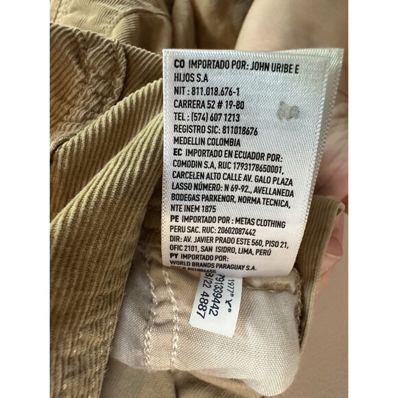 American Eagle Corduroy Tan Brown Overalls Size XXS Fall Cozy Preppy Layer Flaws - Picture 6 of 13